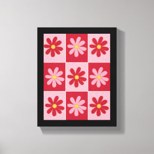 Toile Motif Fleur Daisy Retro