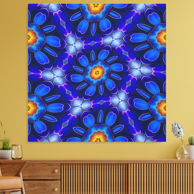 Toile Motif Fleurs bleues Abstraites (Insitu(Salon))