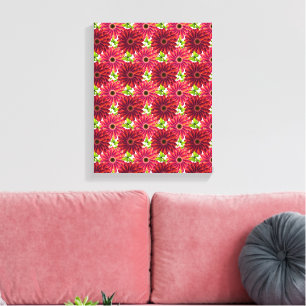 Toile Motif floral audacieux avec papillons Rouge vibr