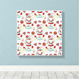 Toile Motif floral de gnome scandinave mignon
