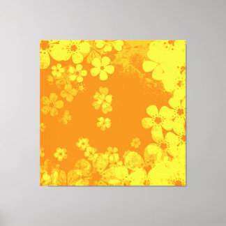 Toile Motif floral jaune et orange