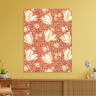Toile Motif floral Red Lily de style William Morris