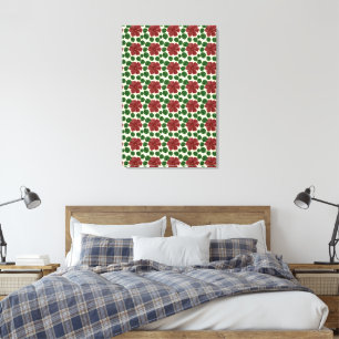 Toile Motif floral rouge gras sans couture