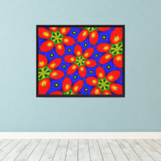 Toile Motif Floral Rouge mou