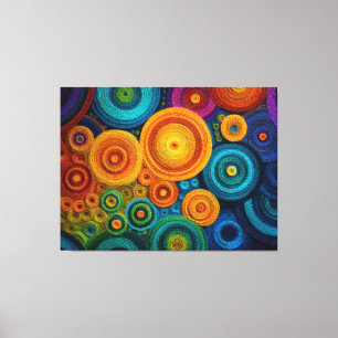 Toile Motif géométrique abstrait en spirale colorée