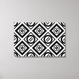 Toile Motif géométrique Black Equal Sign en blanc