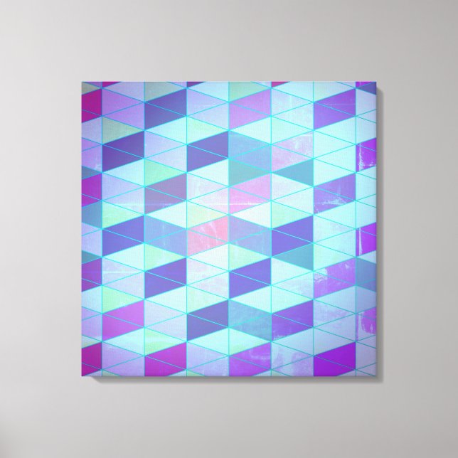 Toile Motif Géométrique Cubes En Triangles (Recto)