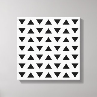 Toile Motif géométrique noir et blanc des triangles.