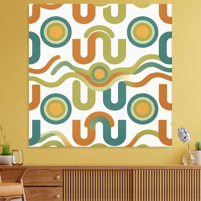 Toile Motif géométrique rétro atomique du milieu du sièc (Insitu(Salon))