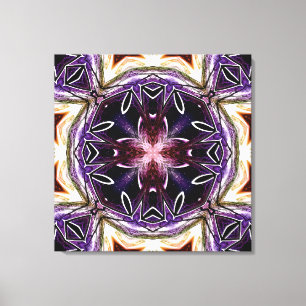 Toile Motif kaléidoscope cosmique violet et magenta