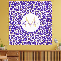 Motif léopard pourpre et or