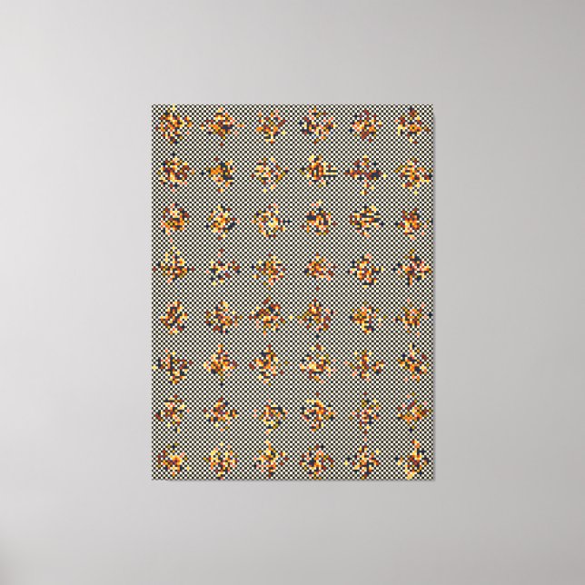 Toile Motif mathématique pixélisé (Recto)
