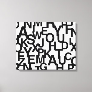 Toile Motif moderne, abstrait, désordonné avec des lettr