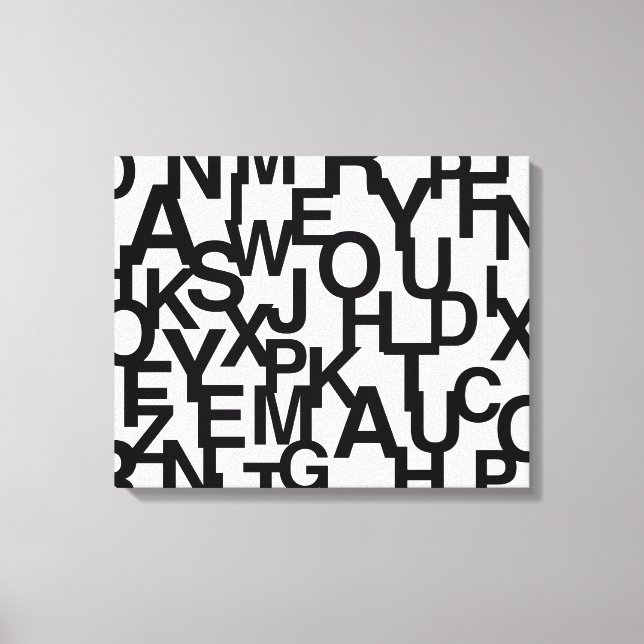 Toile Motif moderne, abstrait, désordonné avec des lettr (Recto)