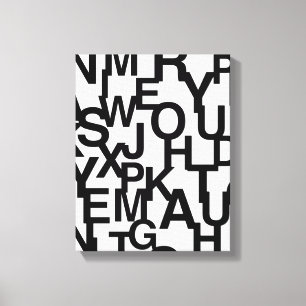Toile Motif moderne, abstrait, désordonné avec des lettr
