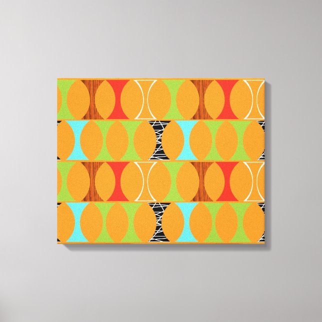 Toile Motif orangée moderne du milieu du siècle (Recto)