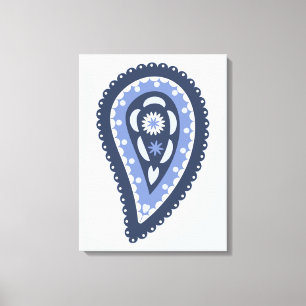 Toile Motif Paisley Bleu