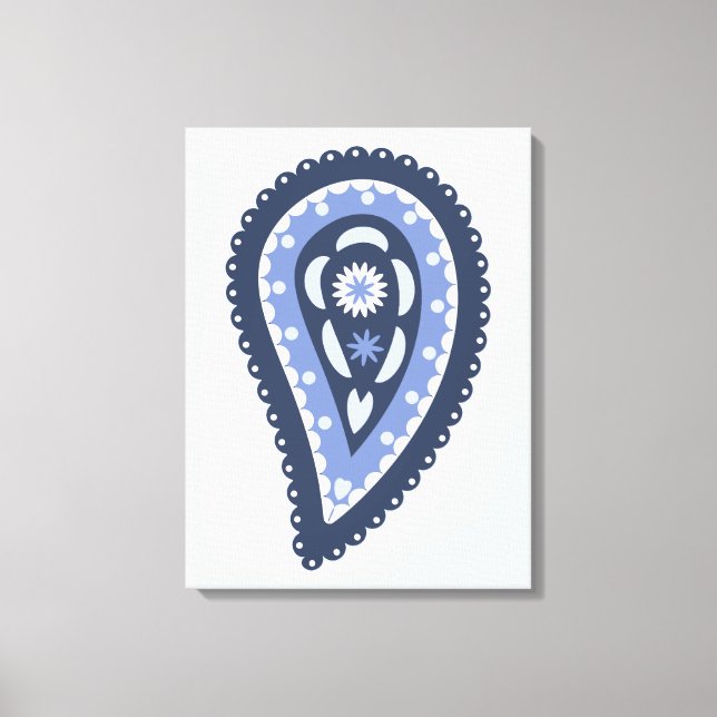 Toile Motif Paisley Bleu (Recto)