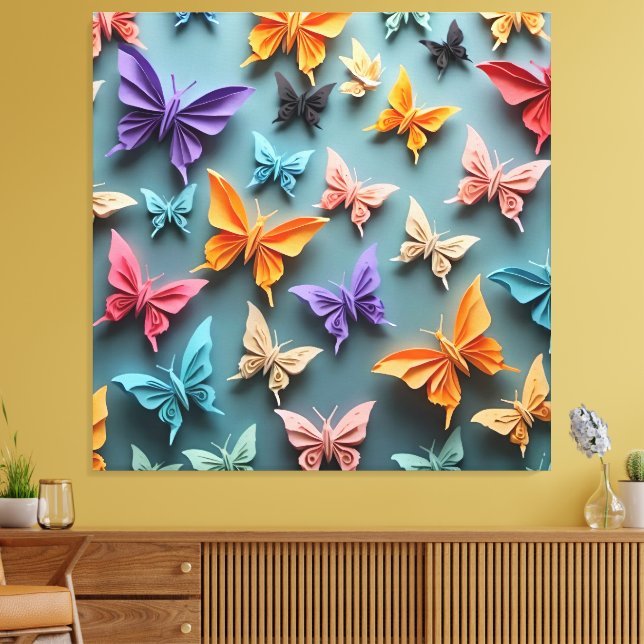 Toile Motif papillon Origami (Insitu(Salon))