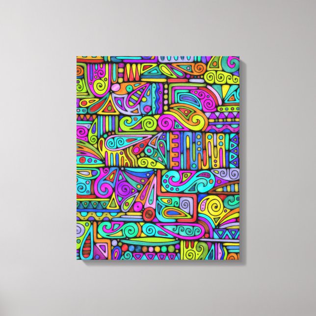 Toile Motif Peint À La Main Et Numériquement Art 5 (Recto)