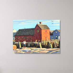 Toile Motif pittoresque #1 Cabane de pêche de Rockport
