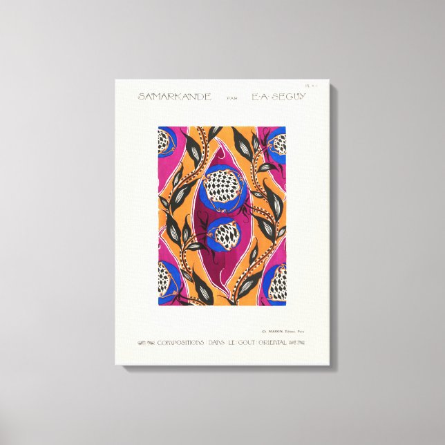 Toile Motif pochoir à fleurs dans Art Nouveau (Recto)