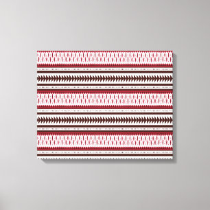 Toile motif rayé rouge et blanc
