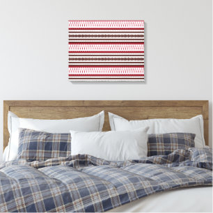 Toile motif rayé rouge et blanc