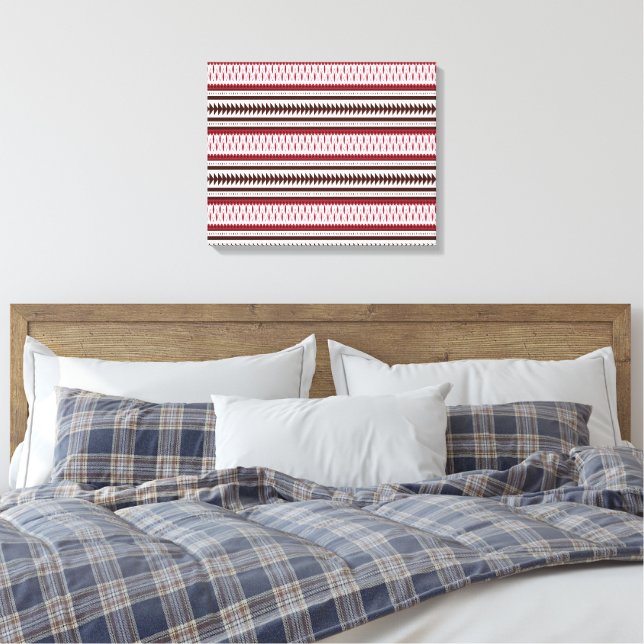 Toile motif rayé rouge et blanc (Insitu(Chambre))
