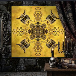 Toile Motif répétitif de dessin linéaire tribal goth abs