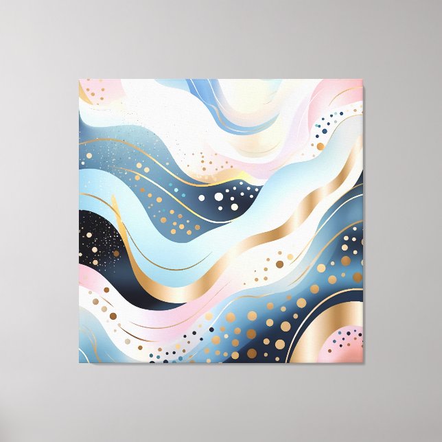 Toile Motif rose vert canard abstrait moderne (Recto)