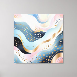 Toile Motif rose vert canard abstrait moderne