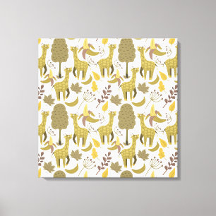 Toile Motif sans couture Giraffe jaune blanc arrière - p