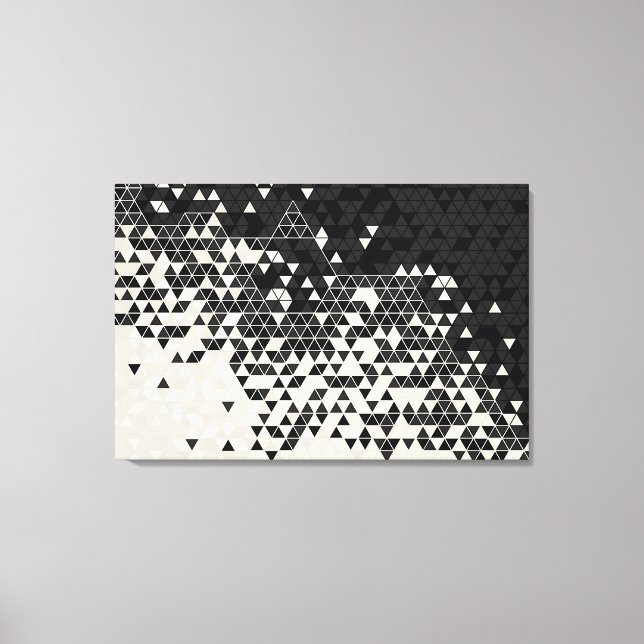 Toile Motif triangle noir et blanc (Recto)