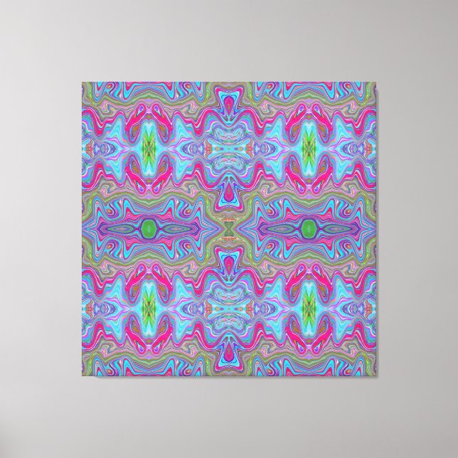 Toile Motif Trippy Multicolore Ciel Ondulé Bleu (Recto)