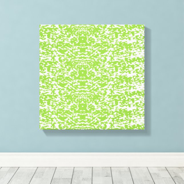 Toile Motif Vert Citron Grunge - Décoration Abstraite d' (Insitu (Plancher de Bois))
