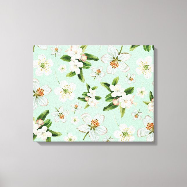 Toile Motif vintage de fleurs de printemps (Recto)