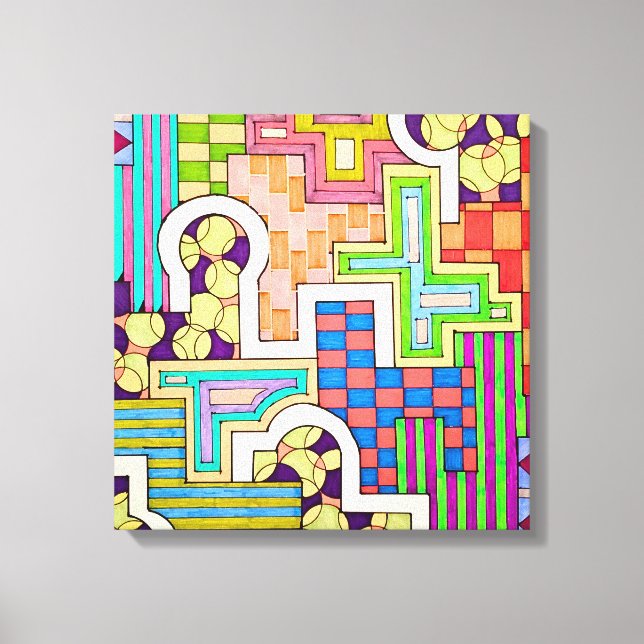 Toile Motifs Colorés et Espace Négatif (Recto)