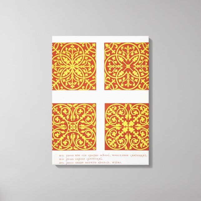 Toile motifs de tuiles du 13ème siècle, illustration de  (Recto)