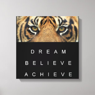 Toile Motivation citation tigre yeux succès Cool