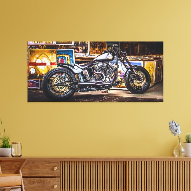 Toile Motorcycle muse Harley Davidson dans l'art Scène (Insitu(Salon))