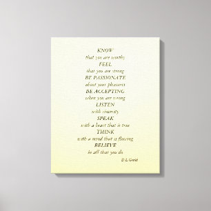 Toile Mots inspirés chics, simples et élégants