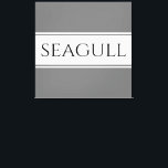 Toile Mouette Bandes de course grises et blanches modern<br><div class="desc">Ce design côtier présente le texte MOUEtte à l'intérieur de bandes de course blanches centrales sur des bandes extérieures grises claires.  Le texte peut être personnalisé.</div>