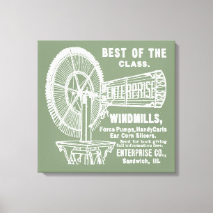 TOILE MOULIN À VENT 1889 D'ENTREPRISE DE L'ILLINOIS DE
