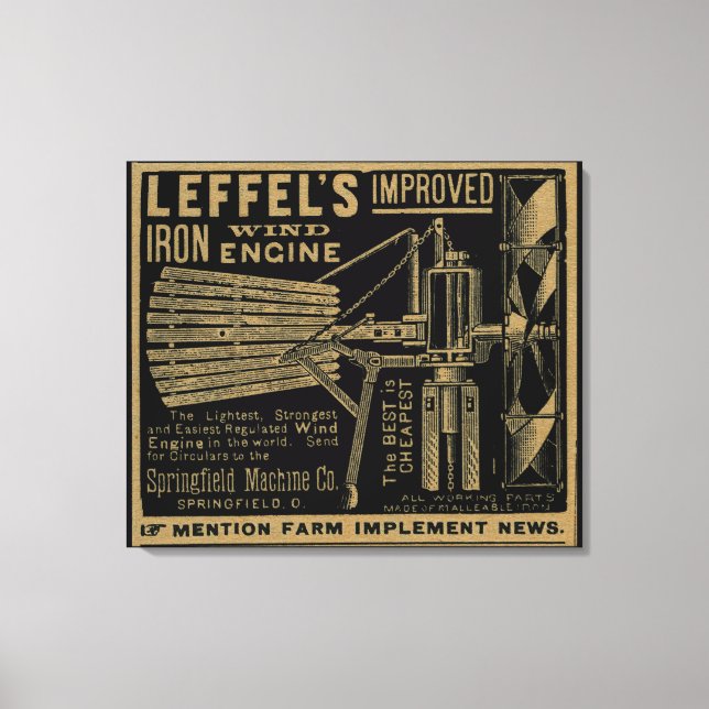 Toile Moulin à vent en fer amélioré Leffel 1885 (Recto)