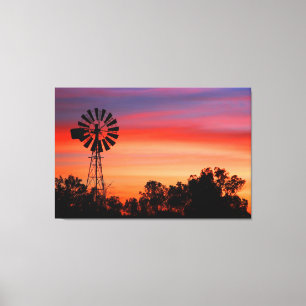 Toile Moulin à vent étonnamment coloré de lever de