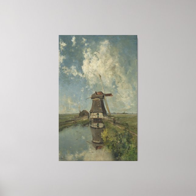 Toile Moulin hollandais à polders Paul Gabriël (Recto)