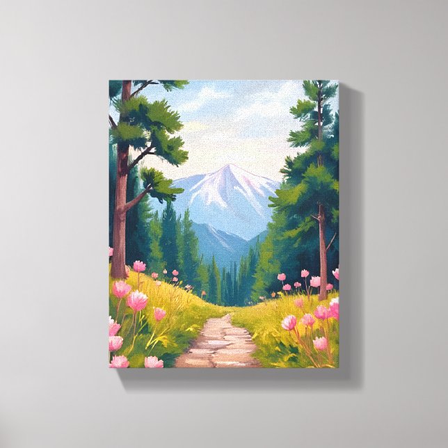 Toile Mountain Hike | Floral Nature Landscape Watercolor (Recto)