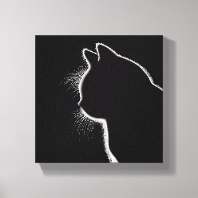 Toile Moustaches dans le noir | Silhouette de moustaches (Recto)