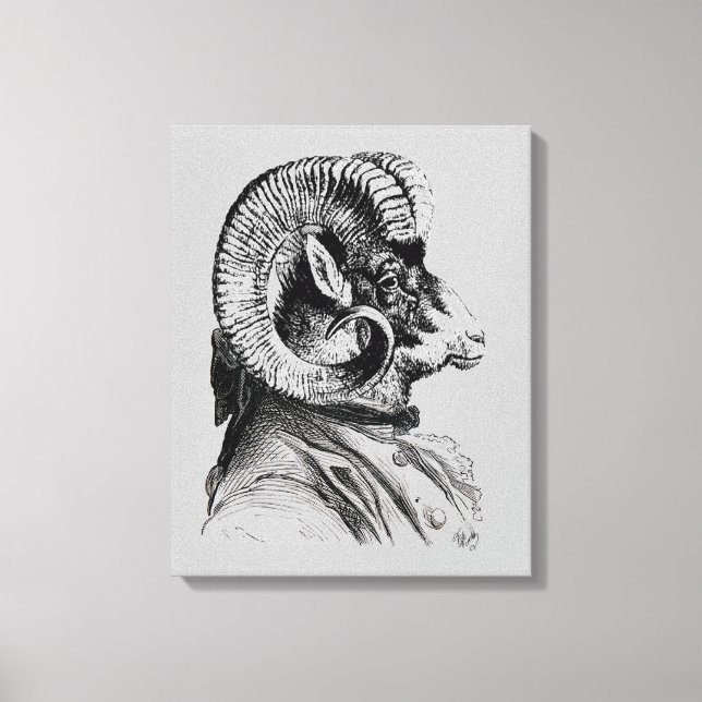 Toile Mouton Bighorn En Costume (Recto)